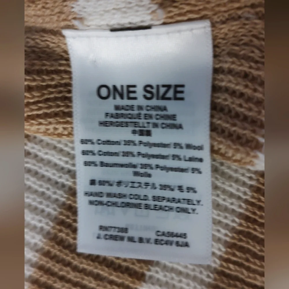 Sweater Women J Crew  Poncho  One Size Color Beige And White High Neck Relaxed